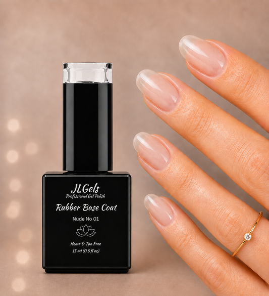 Rubber Base Coat Nude, No 01 Clear, Hema & TPO Free, 15ml