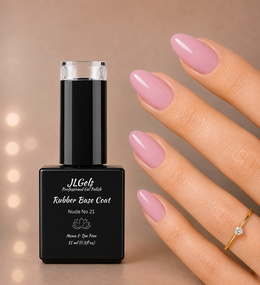 Rubber Base Coat Nude, No 21, Hema & TPO Free, 15ml