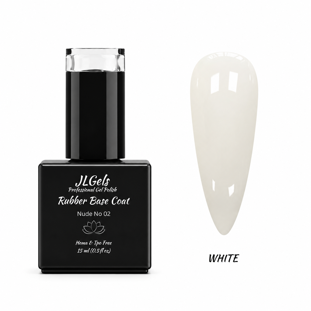Rubber Base Coat Nude, No 02, Hema & TPO Free, 15ml