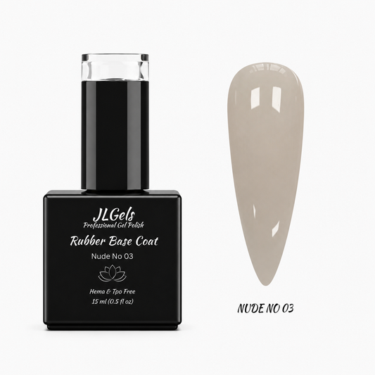 Rubber Base Coat Nude, No 03, Hema & TPO Free, 15ml