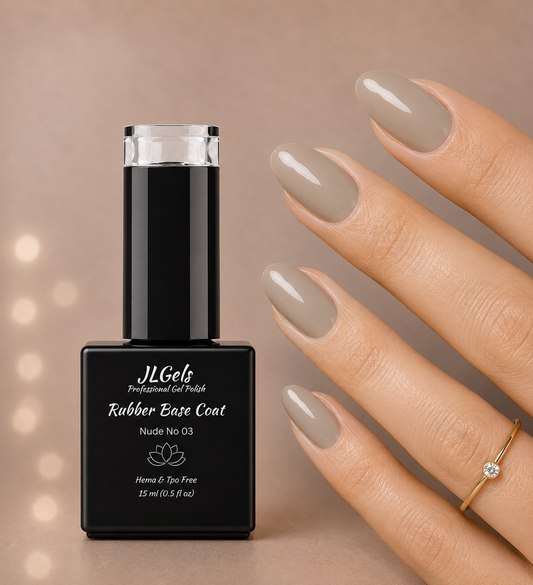 Rubber Base Coat Nude, No 03, Hema & TPO Free, 15ml