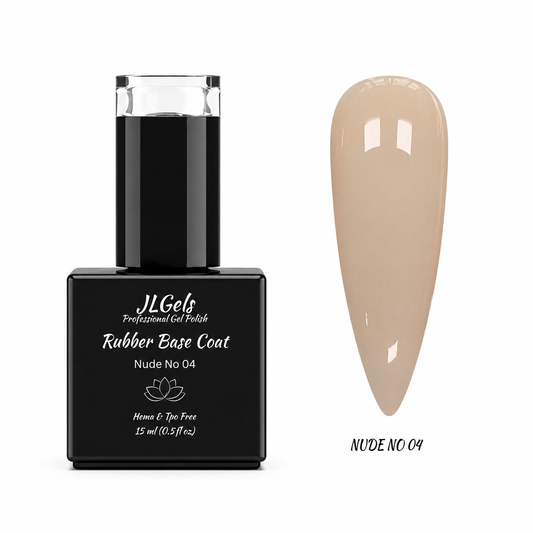 Rubber Base Coat Nude, No 04, Hema & TPO Free, 15ml