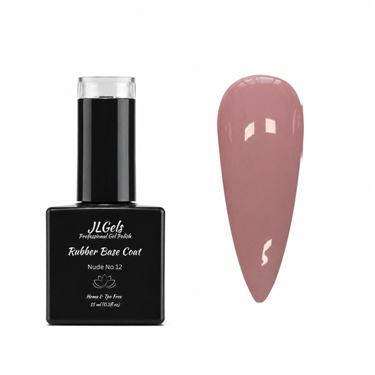 Rubber Base Coat Nude, No 12, Hema & TPO Free, 15ml