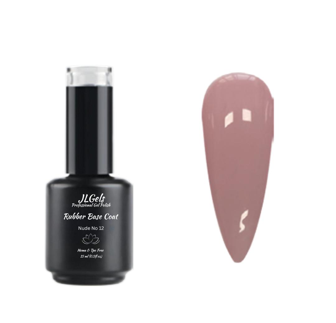 Rubber Base Coat Nude, No 12, Hema & TPO Free, 15ml