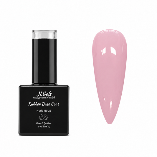 Rubber Base Coat Nude, No 21, Hema & TPO Free, 15ml
